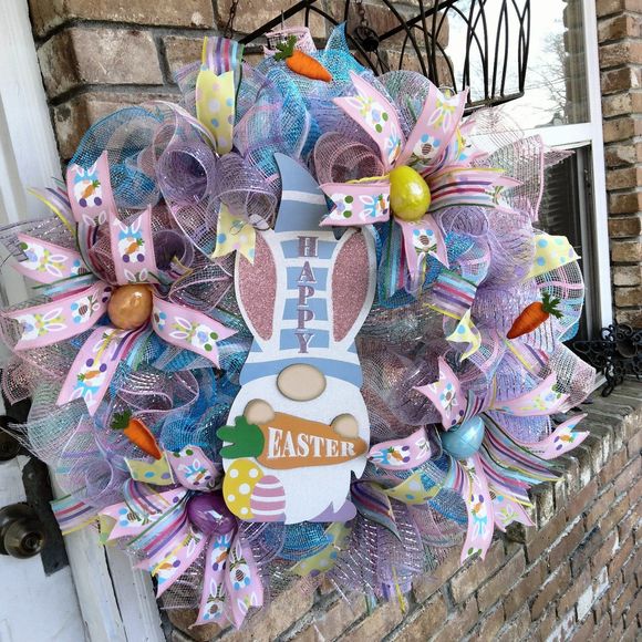 Large Gnome Easter Wreath - Picture 1 of 2